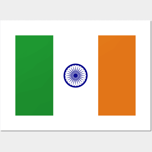 Ireland / India Flag Mashup Wall Art by phneep